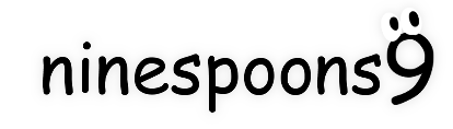 Comic Sans text that reads 'ninespoons9'. The ending number nine has eyes looking right.